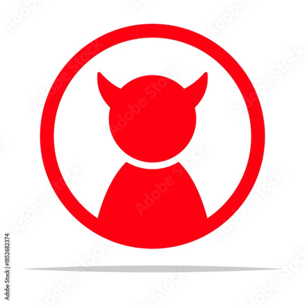 Fototapeta Devil user avatar icon transparent vector isolated