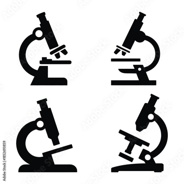 Fototapeta Microscope Vector, Silhouette, Illustration