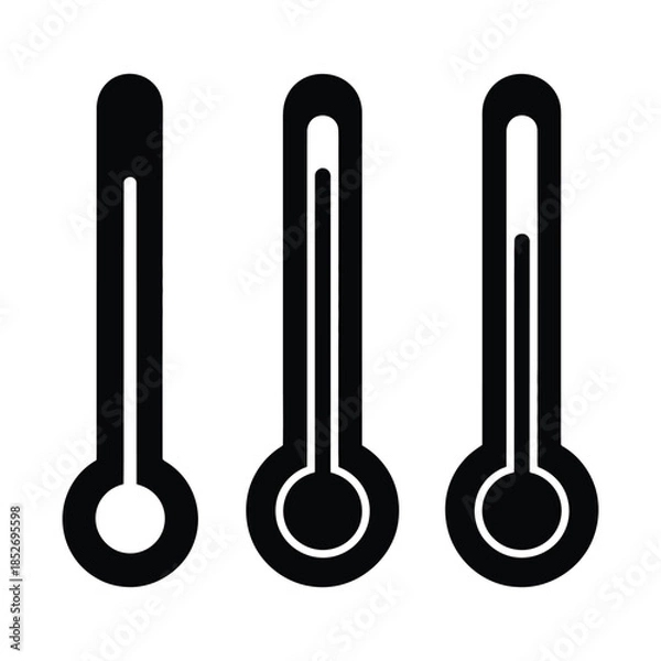Fototapeta Thermometer Vector, Silhouette, Illustration