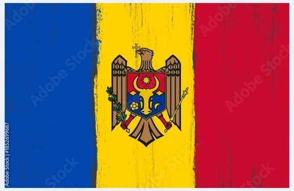 Obraz moldovan flag with paint strokes