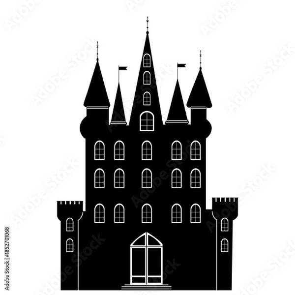 Obraz Castle silhouette, fortress vector