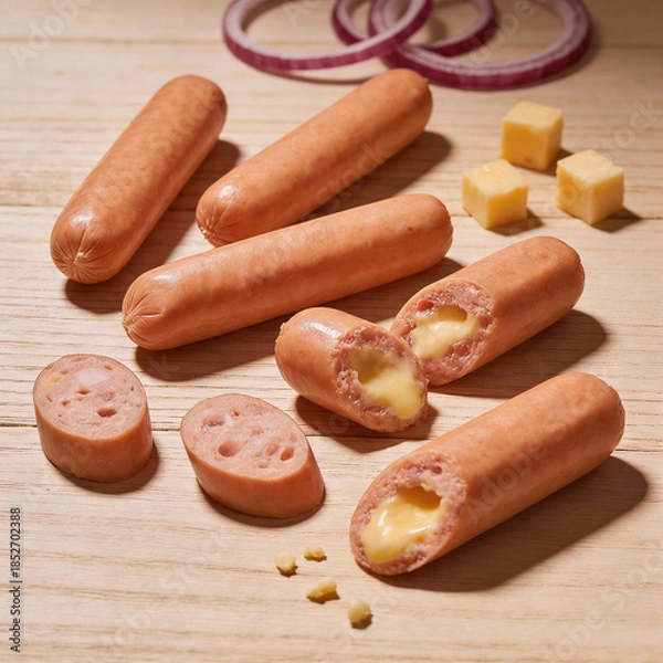 Obraz cheese sausages