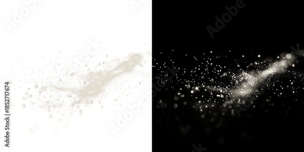 Fototapeta Soft White Sparkle Particles Trail on Transparent Background