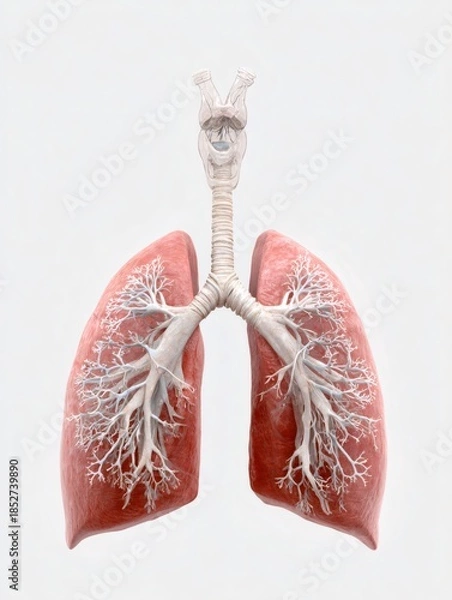 Obraz Human lungs and respiratory system anatomy illustration