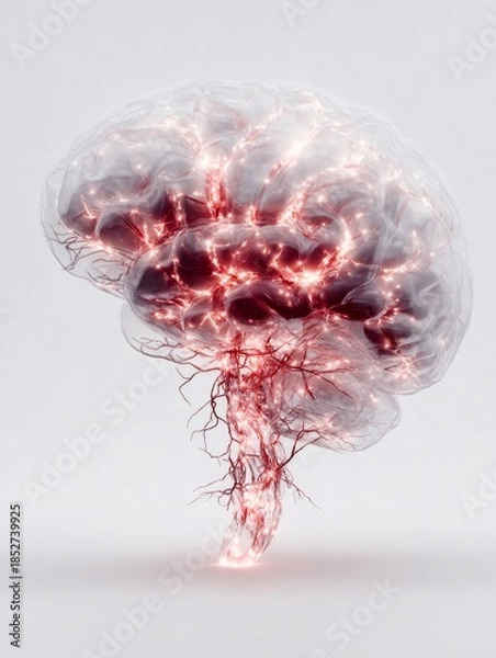 Obraz Human brain glowing with neural network connections