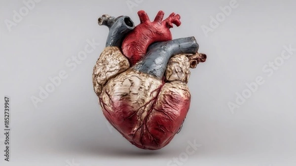Obraz Anatomical heart model illustrating human circulatory system