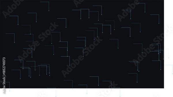 Fototapeta Abstract Blue Digital Network Technology Background with Geometric Line Connections, Cyber Security and Data Visualization Concept on Dark Background