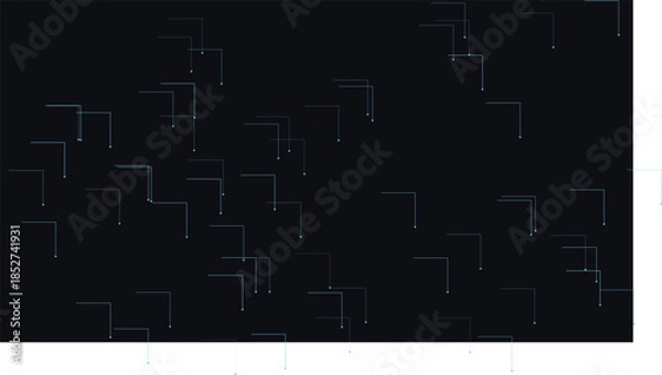 Fototapeta Abstract Blue Digital Network Technology Background with Geometric Line Connections, Cyber Security and Data Visualization Concept on Dark Background