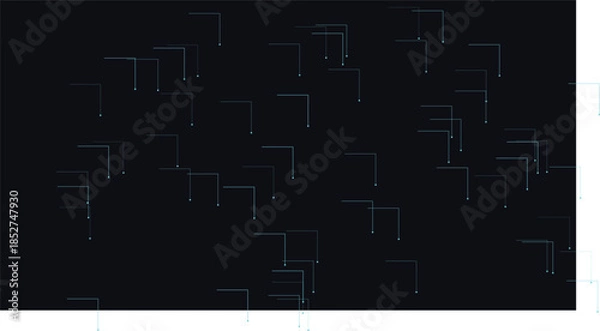 Fototapeta Abstract Blue Digital Network Technology Background with Geometric Line Connections, Cyber Security and Data Visualization Concept on Dark Background