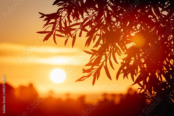 Fototapeta sunset with tree