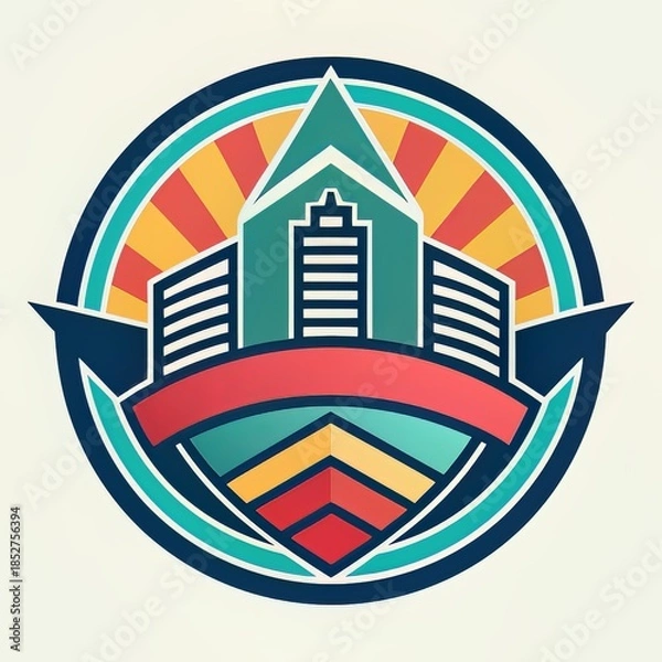 Obraz urban skyline circular logo design