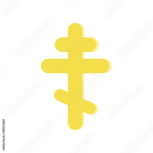 Obraz Golden eight-pointed cross. Symbol of Orthodox Church. Religious icon in flat style. Vector design element for website, mobile app or infographic.