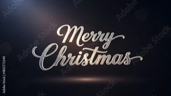 Obraz Merry Christmas text on dark background.
