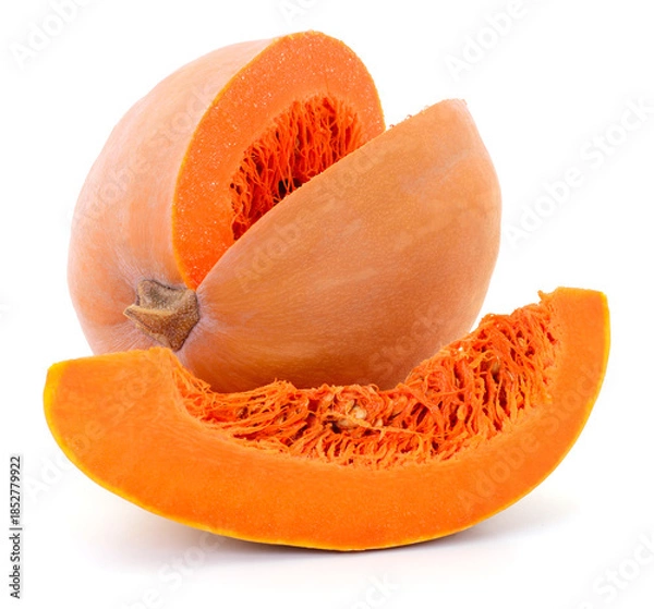 Obraz Sliced orange pumpkin isolated on white