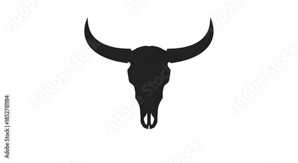 Obraz 黒牛の魂: ミニマルシルエット