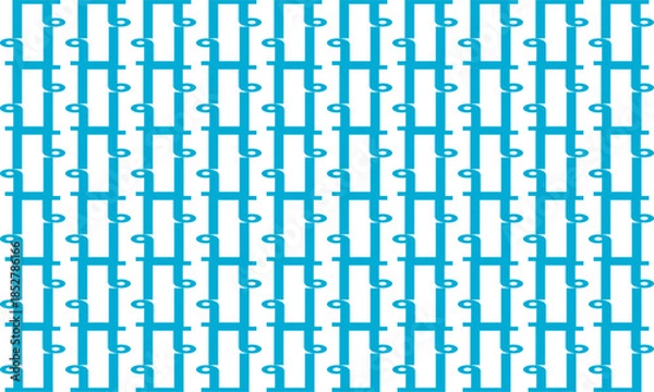 Obraz abstract blue background with square rectangular block with round dot pattern repeat seamless style design for fabric printing, traditionally fabric print pattern, blue brick wall
