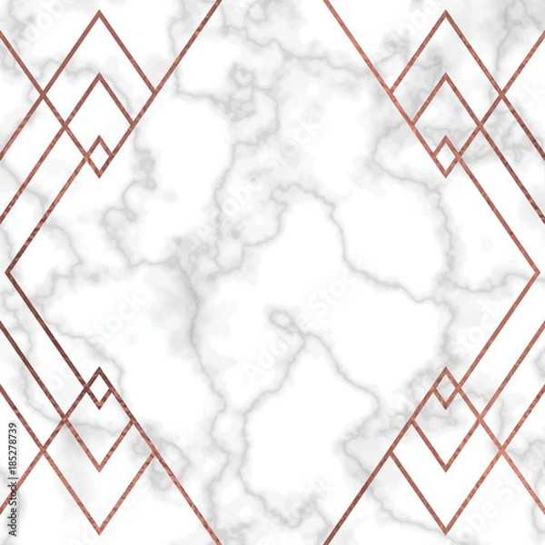 Obraz Marble Texture Vector Background with rose gold lines