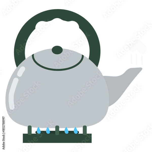Obraz Vector illustration of a boiling kettle