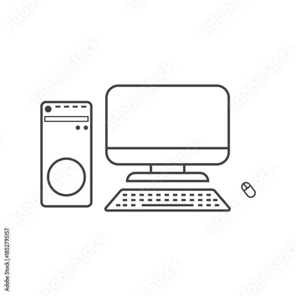Fototapeta computer icon vector illustration technology