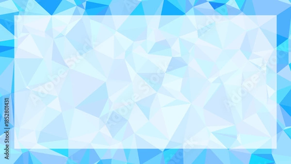 Obraz 水色の抽象的なポリゴン背景 / 半透明長方形フレーム