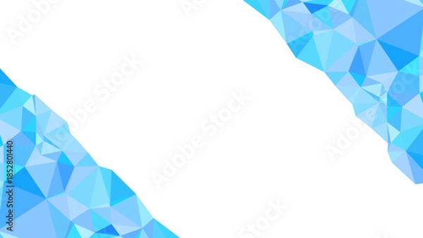 Obraz 水色の抽象的なポリゴン背景フレーム  / 対角