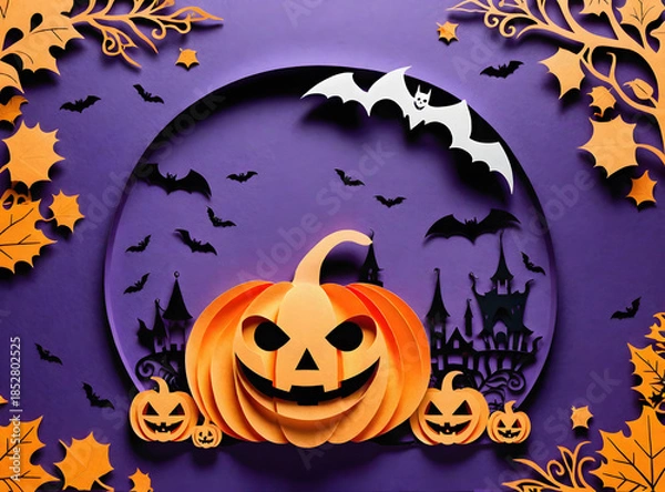 Obraz halloween background with pumpkin
