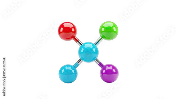 Obraz Molecular Structure Model Isolated on White Background