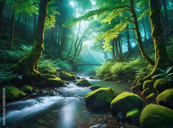 Obraz waterfall in the forest