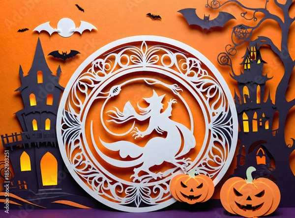 Obraz halloween background with pumpkin
