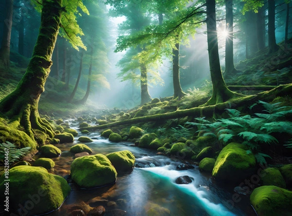 Obraz waterfall in the forest