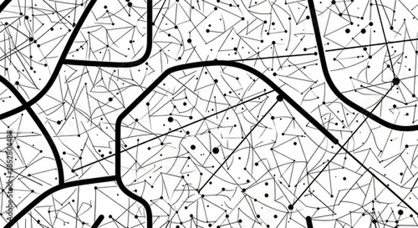 Obraz Intricate network illustration featuring interconnected dots and lines for abstract concepts