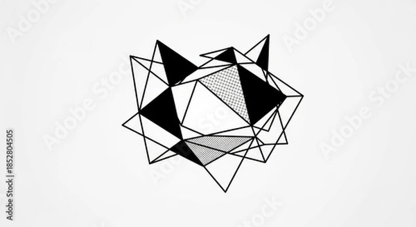 Obraz Abstract geometric composition featuring triangles and lines for modern design concepts