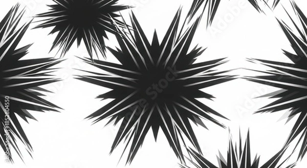 Obraz Abstract spiky shapes pattern on white background offers a modern visual texture