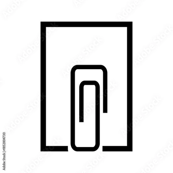 Obraz Attach Document icon vector image. Suitable for mobile apps, web apps and print media.