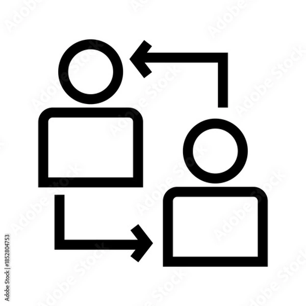 Obraz Connected Users icon vector image. Suitable for mobile apps, web apps and print media.