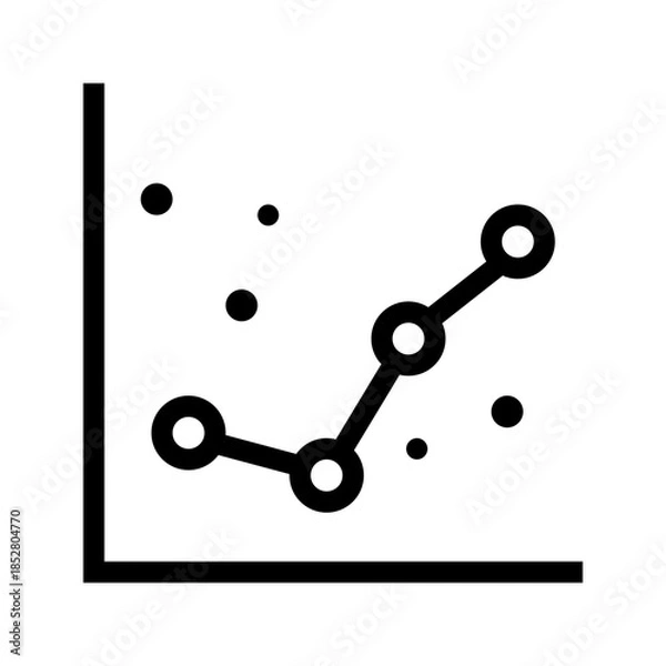Obraz Dotted Graphs icon vector image. Suitable for mobile apps, web apps and print media.