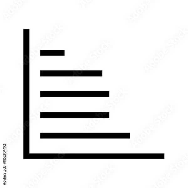 Obraz Horizontal Bar Graph icon vector image. Suitable for mobile apps, web apps and print media.