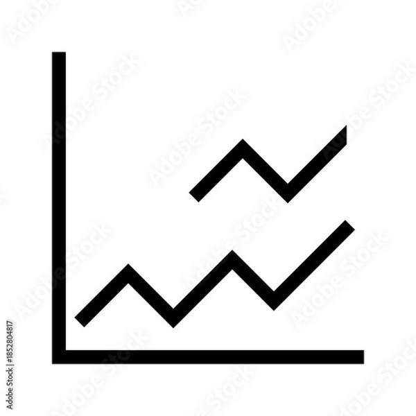 Obraz Line Graph icon vector image. Suitable for mobile apps, web apps and print media.