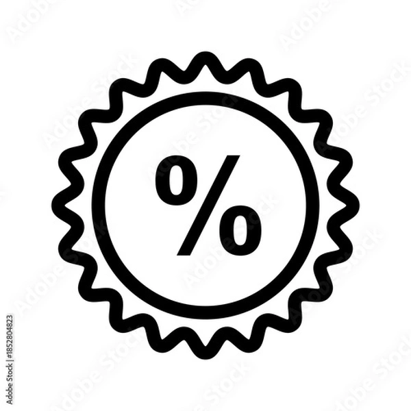 Obraz Percentage icon vector image. Suitable for mobile apps, web apps and print media.