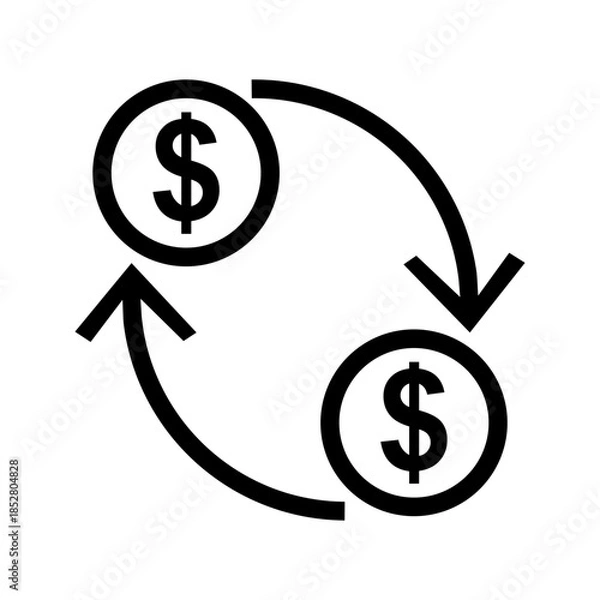 Obraz Move Currency icon vector image. Suitable for mobile apps, web apps and print media.
