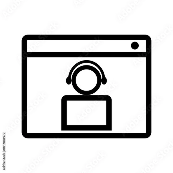 Obraz Video Call icon vector image. Suitable for mobile apps, web apps and print media.