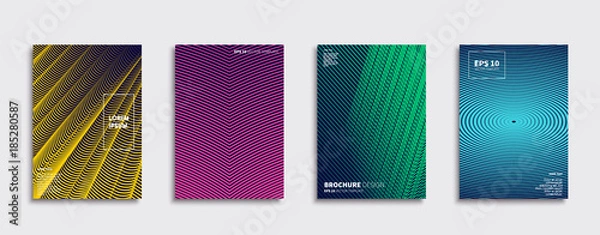 Fototapeta Vector cover designs. Future Poster template. Smartphone modern background set.