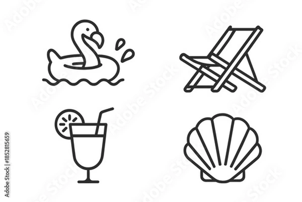 Fototapeta Summer Icons Set