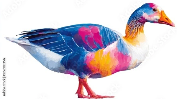 Obraz Colorful goose illustration isolated on white background for design projects