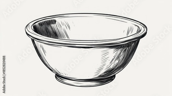 Obraz Empty bowl illustration vector design isolated on cream background