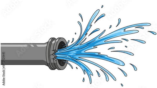 Obraz Bursting pipe spewing water