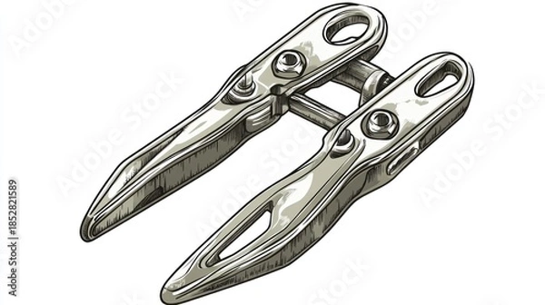 Obraz Metallic instrument illustration isolated on white background for design