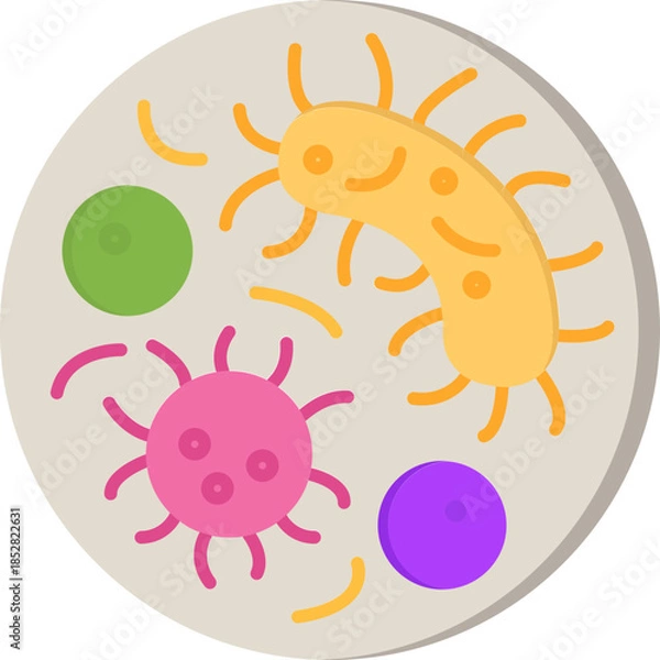 Fototapeta Pathogen Icon – Flat Style Virus, Bacteria and Microorganism Symbol