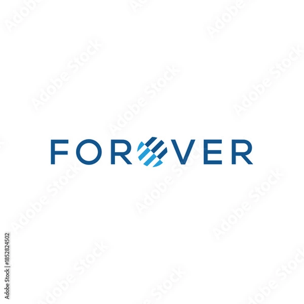 Fototapeta typography text forover technology logo design vector template
