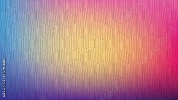 Fototapeta Vibrant Gradient Background With Hexagonal Grid Pattern